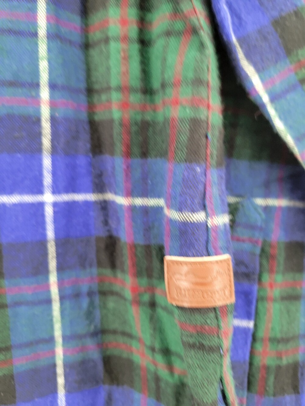 L.L. Bean Women's Scotch Plaid Flannel Shirt, Quarter-Zip Green Blue Size XS - Picture 2 of 6